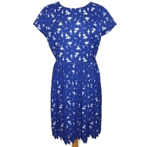 Vince Camuto Crochet Lace Short Sleeve Dress Blue